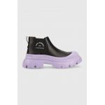 Karl Lagerfeld ghete chelsea de piele TREKKA MAX femei, culoarea negru, cu platformă KL43530