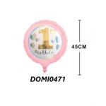 Balon folie rotunda 45 cm mesaj 1st birthday Engros