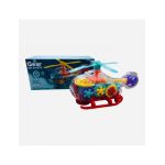 Elicopter transparent cu lumini și sunete, Gear Aircraft, 21.5×10.5×10cm, multicolor, +3ani, en-gros