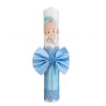 Lumanare botez pentru baieti de culoare bleu, en-gros