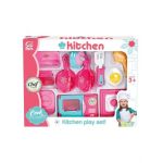 Set de bucatarie cu electrocasnice cu sunete si lumini, ustensile de gatit si alimente, multicolor, +3ani, en-gros