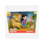 Set Papusa si Catel de companie cu puisori, si accesorii, multicolor, 26×20.5×7cm, +3ani, en-gros
