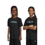 Adidas tricou de bumbac pentru copii culoarea negru, cu imprimeu