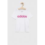 Adidas tricou de bumbac pentru copii G LIN culoarea alb