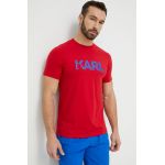 Karl Lagerfeld tricou din bumbac culoarea rosu, cu imprimeu