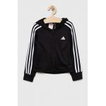 Adidas bluza copii culoarea negru, cu glugă, cu imprimeu