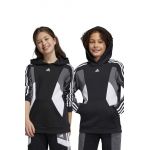 Adidas bluza copii U 3S CB HOODIE culoarea negru, cu glugă, modelator