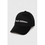 Armani Exchange șapcă de baseball din bumbac culoarea negru, cu imprimeu
