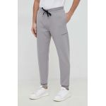 Armani Exchange pantaloni de trening barbati, culoarea gri, neted