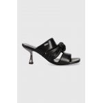 Karl Lagerfeld slapi de piele PANACHE femei, culoarea negru, cu toc cui, KL30126