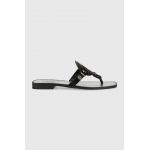 Karl Lagerfeld slapi de piele SKOOT femei, culoarea negru, cu toc plat, KL80408