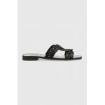 Karl Lagerfeld slapi de piele SKOOT femei, culoarea negru, KL80429