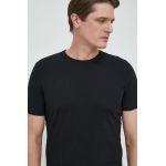 Sisley tricou din bumbac culoarea negru, neted