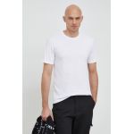 Trussardi tricou din bumbac culoarea alb, neted