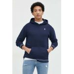 Hollister Co. bluza barbati, culoarea albastru marin, cu glugă, cu imprimeu