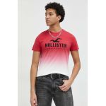 Hollister Co. tricou din bumbac culoarea rosu, modelator