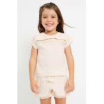Mayoral pantaloni scurti copii culoarea bej, neted