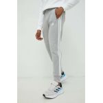 adidas pantaloni de trening din bumbac bărbați, culoarea gri, cu imprimeu  IC9407