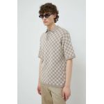 Drykorn polo de bumbac Pascal culoarea bej, modelator