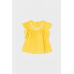 Mayoral bluza din bumbac pentru bebelusi culoarea galben, neted