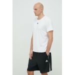 adidas Performance tricou de antrenament Techfit culoarea alb, neted