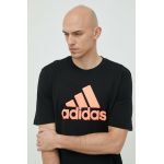 adidas tricou din bumbac Culoarea negru, cu imprimeu