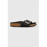 Birkenstock slapi de piele Madrid femei, culoarea negru, 1006522
