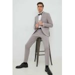 Lindbergh costum Barbati, culoarea gri, neted