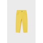 Mayoral pantaloni bebe culoarea galben, neted