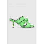 Karl Lagerfeld slapi de piele PANACHE femei, culoarea verde, cu toc cui, KL30126