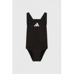 adidas Performance costum de baie dintr-o bucată pentru copii 3 BARS SOL ST culoarea negru
