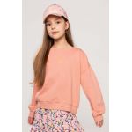 Coccodrillo hanorac de bumbac pentru copii culoarea roz, neted