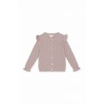 Konges Sløjd cardigan din bumbac pentru copii culoarea roz, light