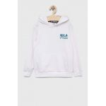 Fila bluza copii culoarea alb, cu glugă, cu imprimeu