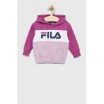Fila bluza copii culoarea violet, cu glugă, cu imprimeu