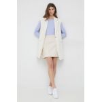 Pepe Jeans fusta culoarea bej, mini, drept