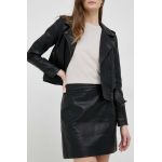 Pepe Jeans fusta culoarea negru, mini, drept