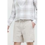 Abercrombie & Fitch pantaloni scurți din amestec de in culoarea bej