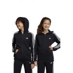 adidas bluza copii U 3S FL FZ culoarea negru, cu glugă, cu imprimeu