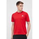 adidas tricou din bumbac culoarea rosu, neted