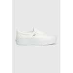 Vans teniși Classic slip-On Stackform femei, culoarea alb, VN0A7Q5RW001 VN0A7Q5RW001-WHITE