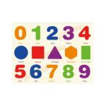 Puzzle de lemn cu cifre si forme geometrice Engros