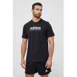 adidas tricou din bumbac culoarea negru, cu imprimeu