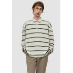 AllSaints polo de bumbac culoarea gri, modelator