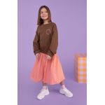 Coccodrillo bluza copii culoarea maro, cu imprimeu