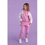 Coccodrillo hanorac de bumbac pentru copii culoarea violet, cu glugă, cu imprimeu