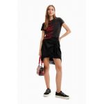 Desigual fusta culoarea negru, mini, drept