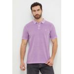 Marc O'Polo polo de bumbac culoarea violet, neted