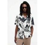 AllSaints camasa FREQUENCY SS SHIRT barbati, culoarea negru, regular