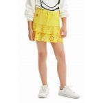Desigual fusta fete culoarea galben, mini, evazati